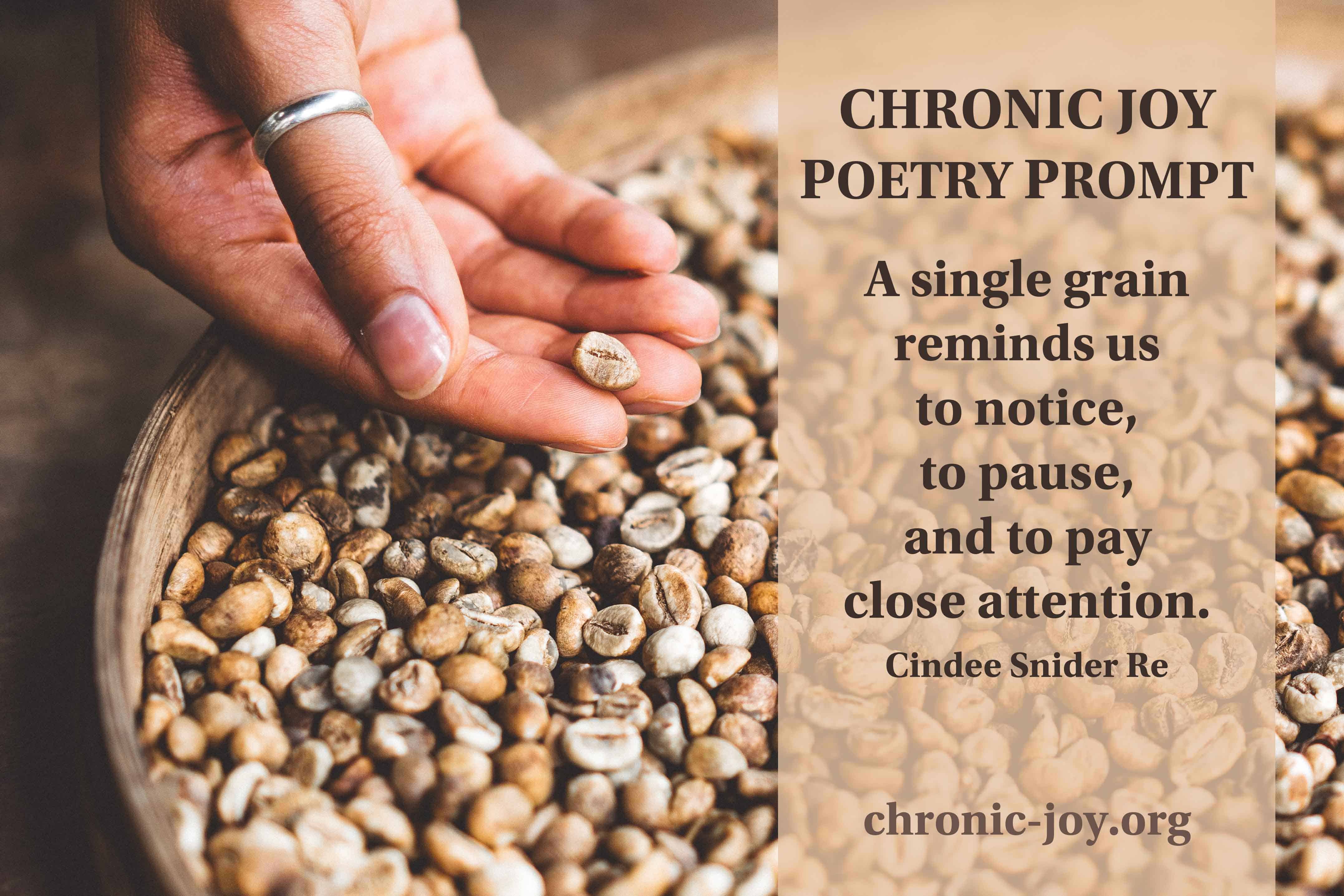 A single grain reminds us to notice, pause and pay close attention.