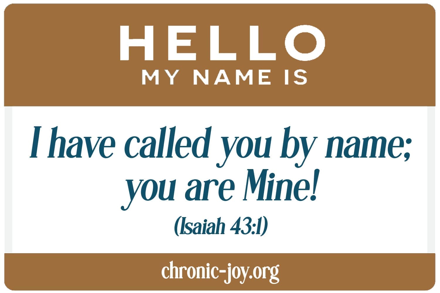 We are wanted and named by God.